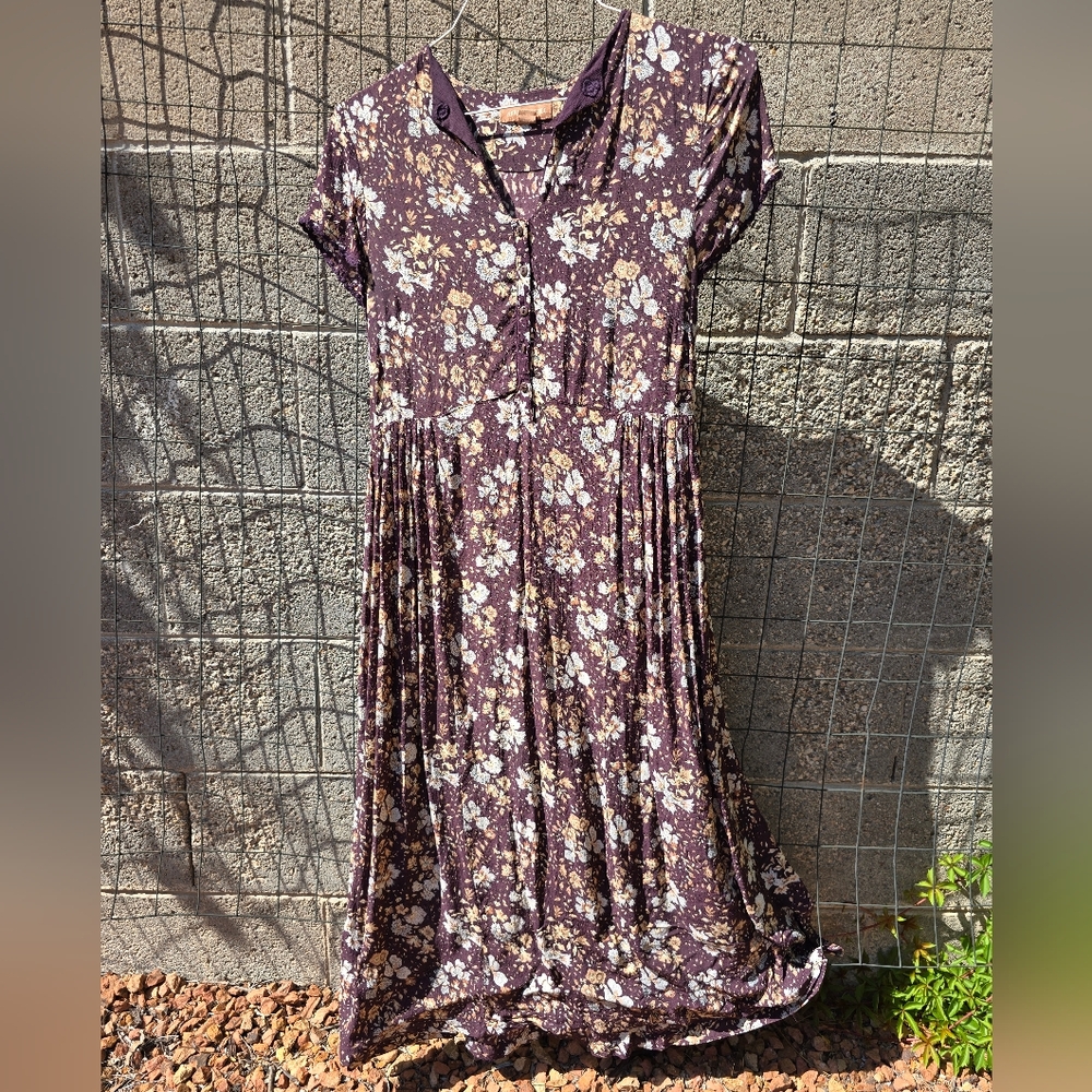April Cornell Purple Floral Dress